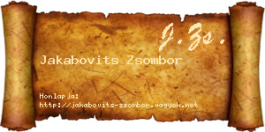 Jakabovits Zsombor névjegykártya